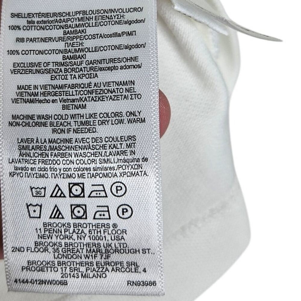 NEW Y2K Brooks Brothers XS White Cotton Polo Golf Shirt Preppy Casual Blue Logo - Picture 4 of 4